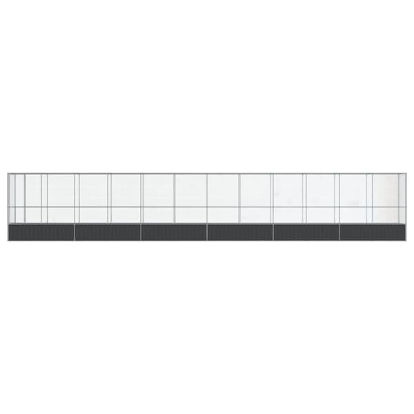 vidaXL Voljär med utbyggnad silver 1250,5x107x212 cm stål