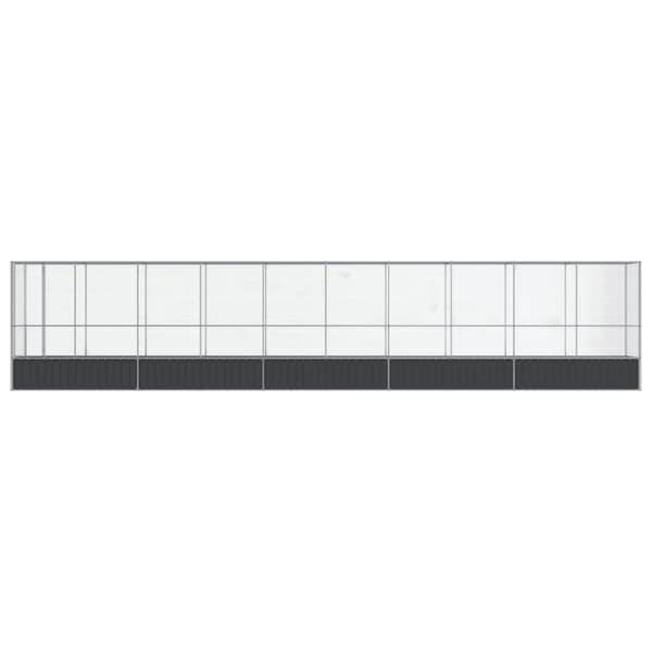 vidaXL Voliere med forlengelse sølv 1042,5x107x212 cm stål