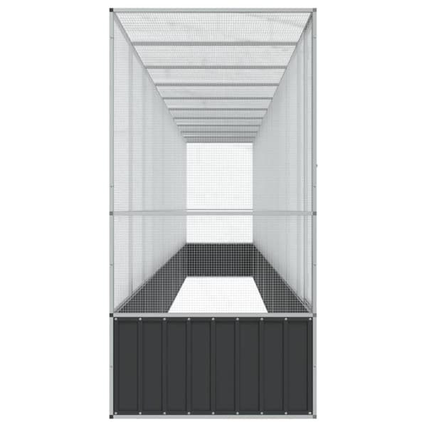 vidaXL Voliere med forlengelse sølv 1042,5x107x212 cm stål