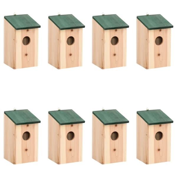 vidaXL Fågelholkar 8 st trä 12x12x22 cm