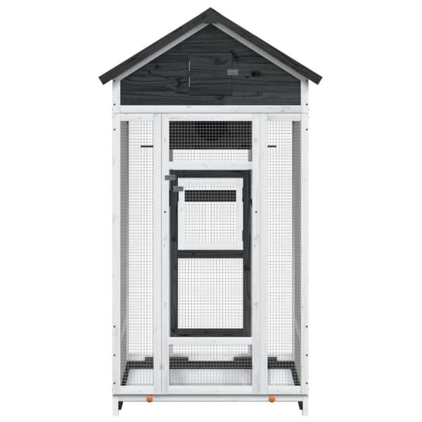 vidaXL Lintuhäkki harmaa 91,5x53x170 cm täysi mänty