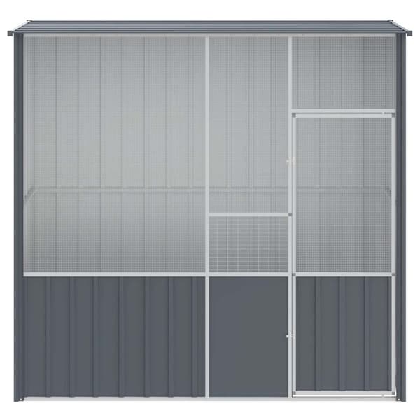 vidaXL Fågelbur antracit 215x78x200 cm galvaniserat stål