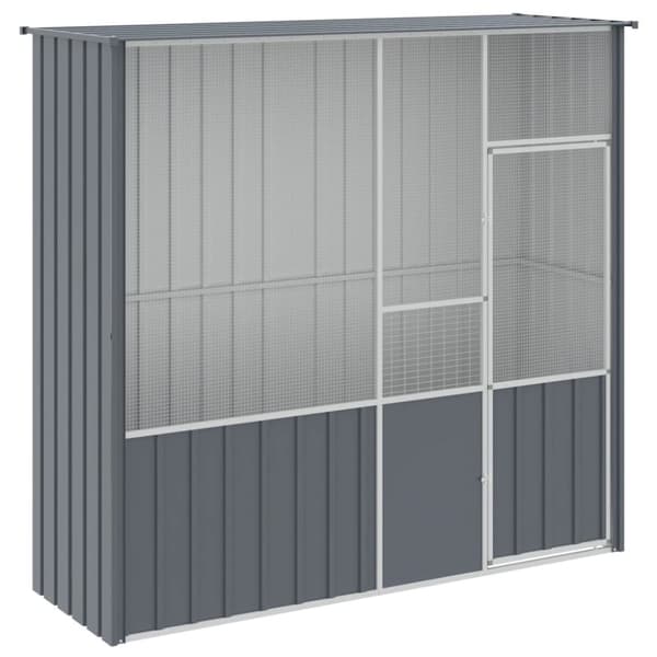 vidaXL Fågelbur antracit 215x78x200 cm galvaniserat stål