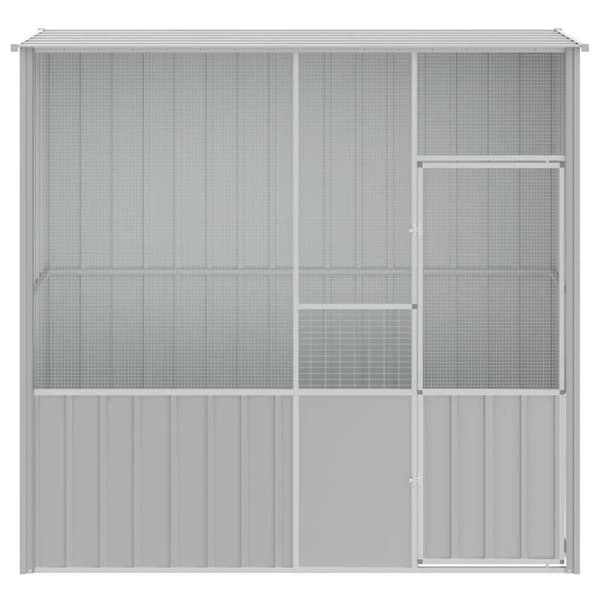 vidaXL Fuglebur grå 215x78x200 cm galvanisert stål