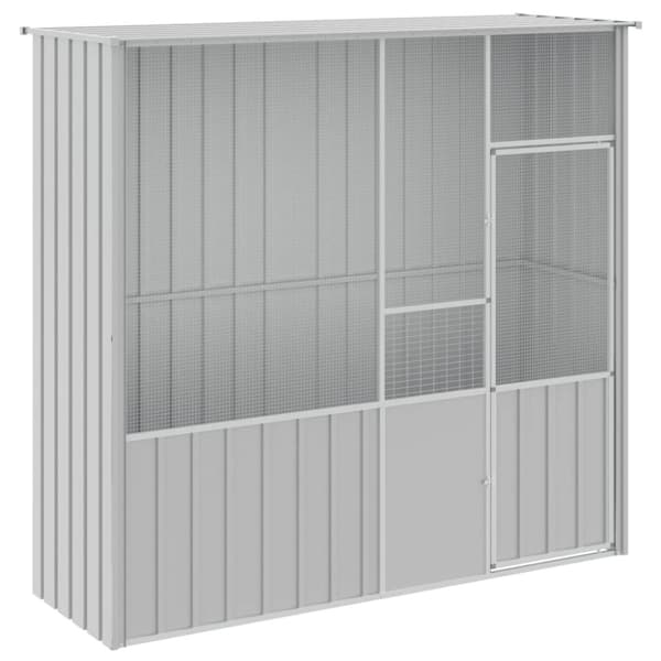 vidaXL Fuglebur grå 215x78x200 cm galvanisert stål