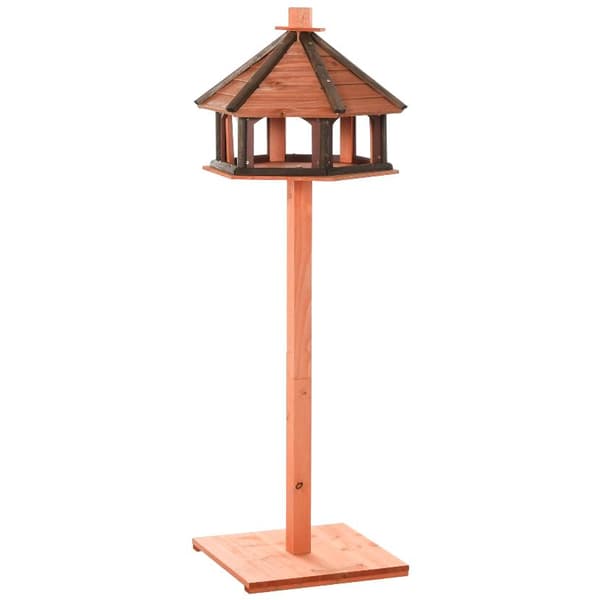 Nancy's Culpeper Vogelhuisje - Standaard - Vogelstandaard - Waterdicht Dak - Vogelvoederhuis - Bruin - Spar Hout - Natur - 52 x 52 x 130 cm