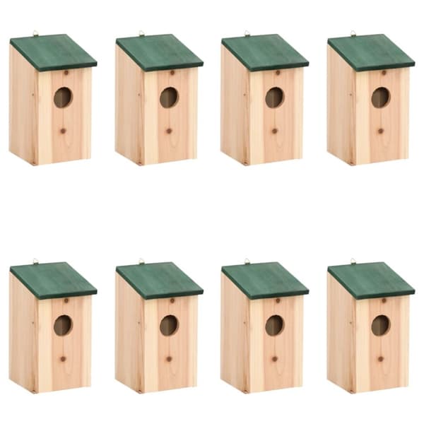 vidaXL fuglehuse 8 stk. 12x12x22 cm træ -  Fuglehuse