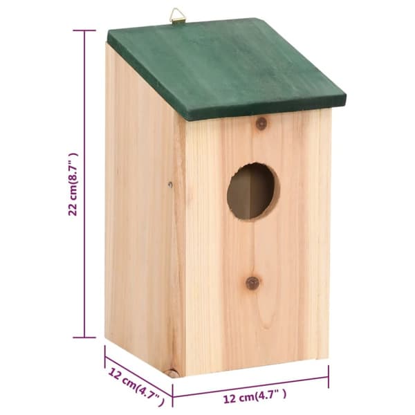 The Living Store fuglehuse 10 stk. 12x12x22 cm massivt fyrretræ -  Fuglehuse