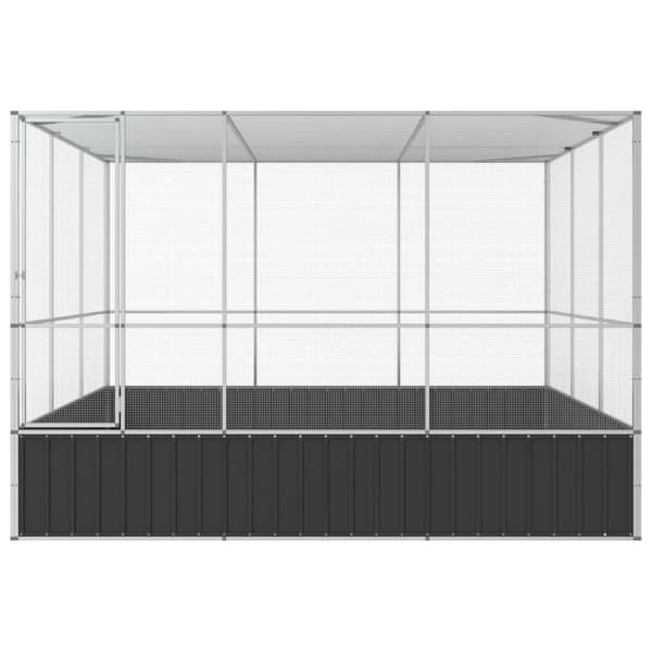 vidaXL Aviaario hopea 311x307x212 cm teräs