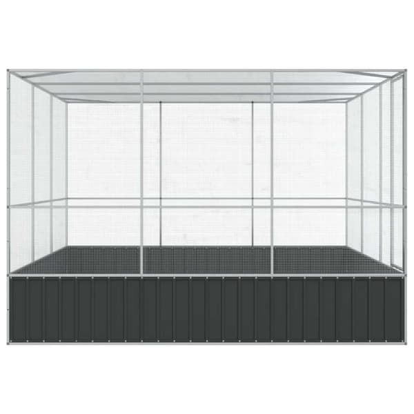vidaXL Aviaario hopea 311x307x212 cm teräs