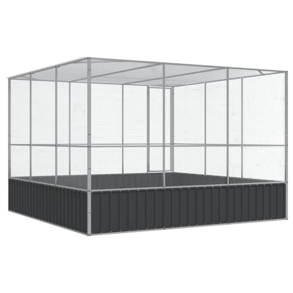 vidaXL Aviaario hopea 311x307x212 cm teräs