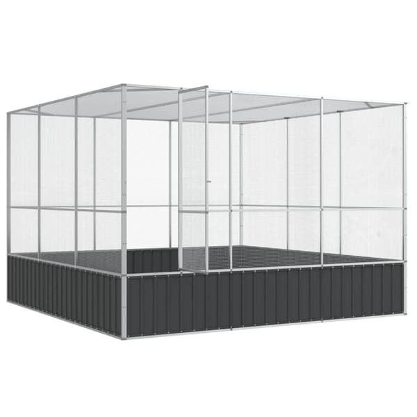 vidaXL Aviaario hopea 311x307x212 cm teräs