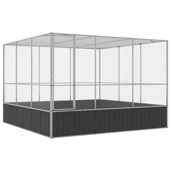 vidaXL Aviaario hopea 311x307x212 cm teräs