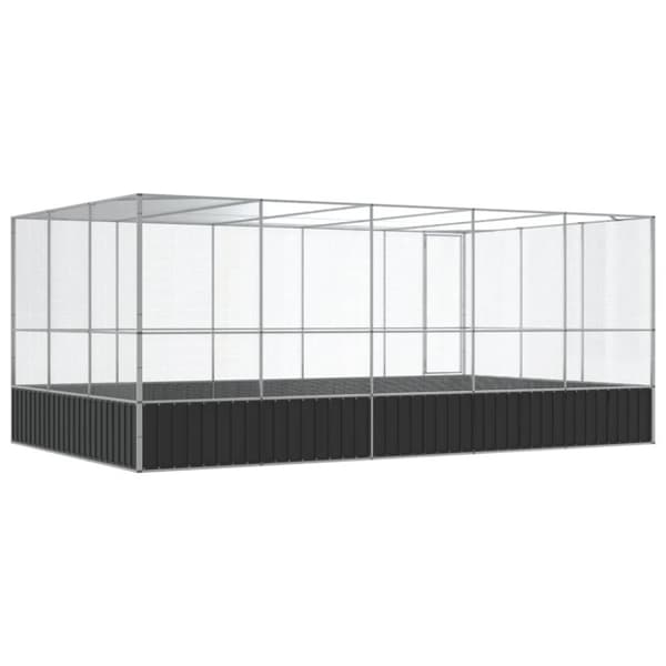 vidaXL Voliere med forlengelse sølv 518x307x212 cm stål