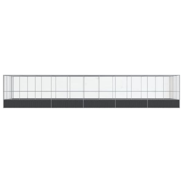 vidaXL Voliere med forlengelse sølv 1139x307x212 cm stål
