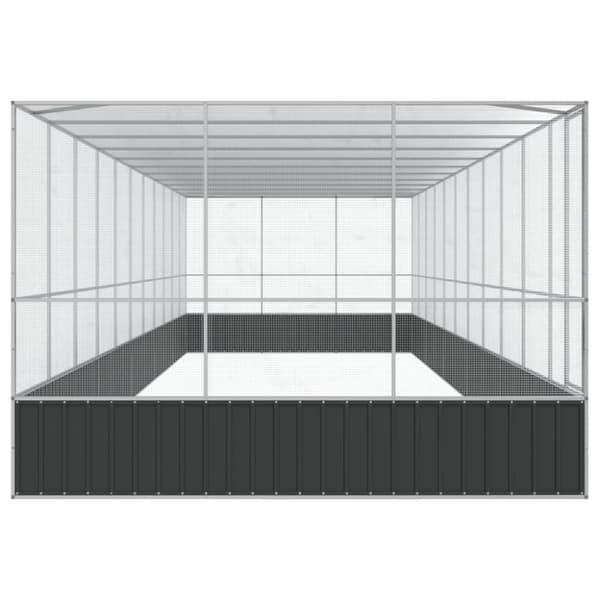 vidaXL Voliere med forlengelse sølv 1139x307x212 cm stål