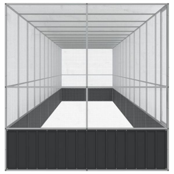 vidaXL Voliere med forlengelse sølv 1246x207x212 cm stål