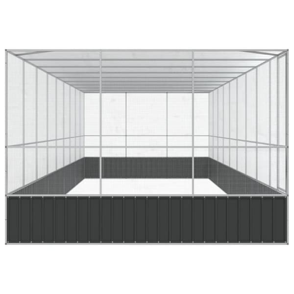 vidaXL Voliere med forlengelse sølv 932x307x212 cm stål