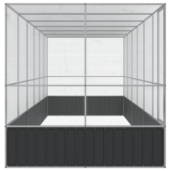 vidaXL Voliere med forlengelse sølv 625x207x212 cm stål