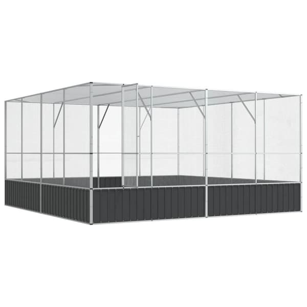 vidaXL Aviaario hopea 418x414x212 cm teräs