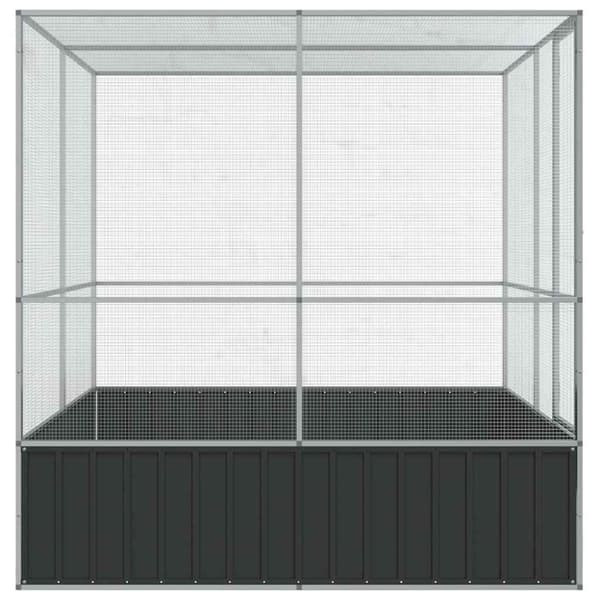 vidaXL Aviaario hopea 211x207x212 cm teräs