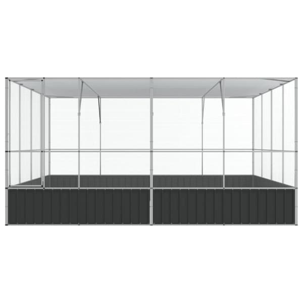 vidaXL Voliere sølv 418x414x212 cm stål