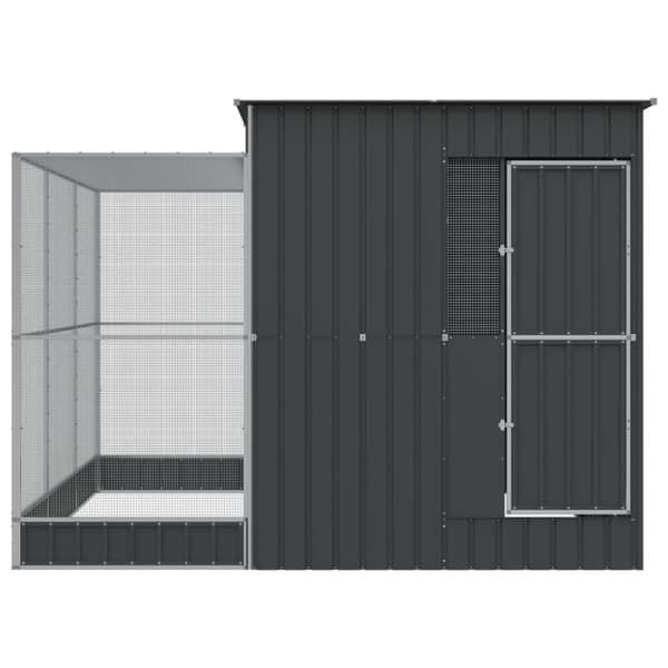 vidaXL Voljär med utbyggnad silver 290x303x216 cm stål