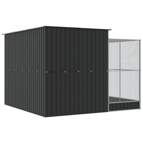 vidaXL Voljär med utbyggnad silver 290x303x216 cm stål