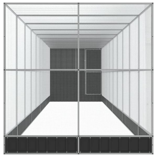 vidaXL Voliere med forlengelse sølv 1037x203x216 cm stål