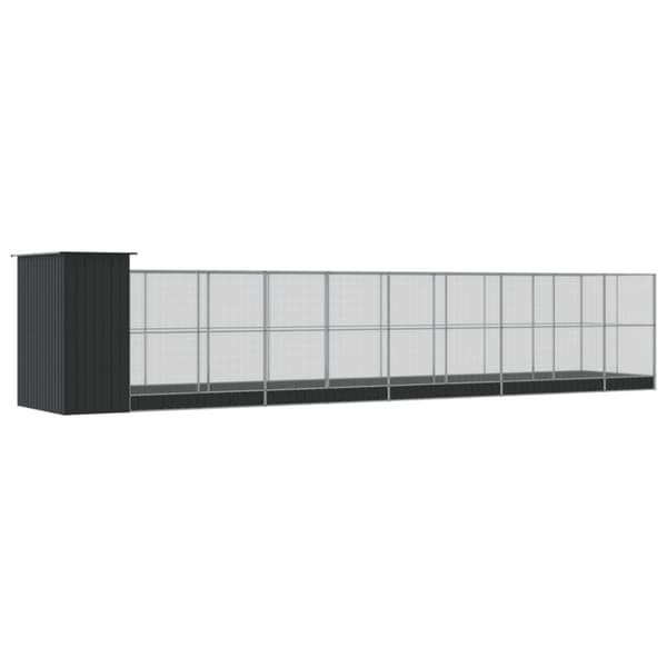 vidaXL Voliere med forlengelse sølv 1037x203x216 cm stål
