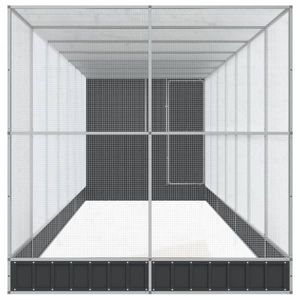 vidaXL Voliere med forlengelse sølv 830x203x216 cm stål
