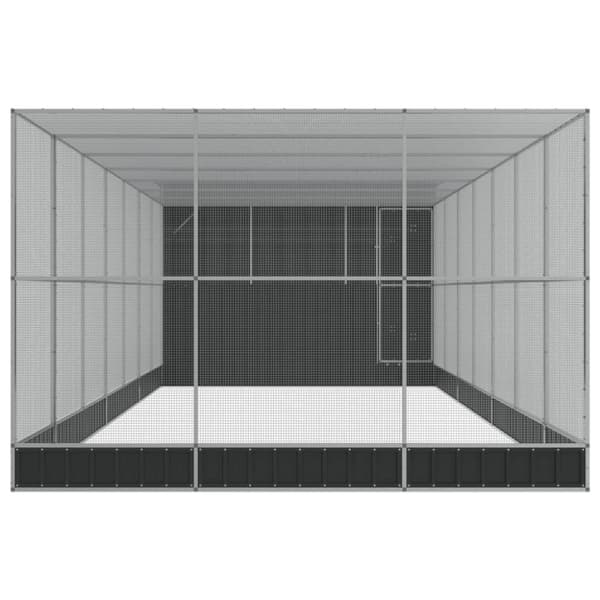 vidaXL Voliere med forlengelse sølv 911x303x216 cm stål