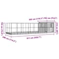Miniatyrbilde 9 av 9: vidaXL Voliere med forlengelse sølv 911x303x216 cm stål