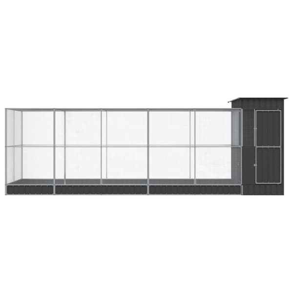 vidaXL Voliere med forlengelse sølv 623x203x216 cm stål
