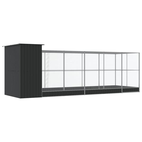vidaXL Voliere med forlengelse sølv 623x203x216 cm stål