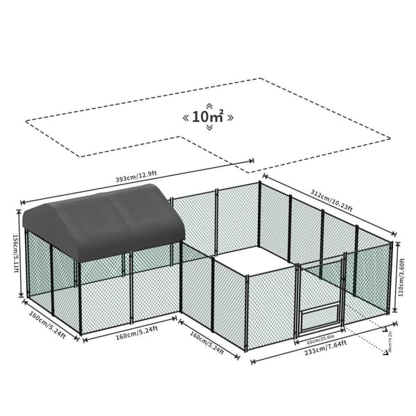 Hønsehus, Ekstra Stor Design, Vejrbestandigt Dække, Holdbar Konstruktion