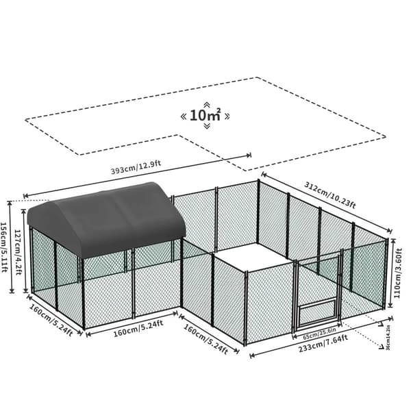 Raskaan käytön XL-kanala, kävelytilasuunnittelu, UV-kestävä katto,XL