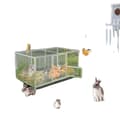 Pikkukuva 1 / 2: Kananlaituri, Raskas Ruostumaton Teräs, Mahdollistaa 10 Kana, Irrotettava Laatikkо,Hopea