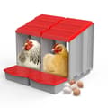Miniatyrbillede 2 af 2: Hønse Rede Kasse, Rul Væk Design, Flere Rum Muligheder,2 KOMPARTMENT, Rød