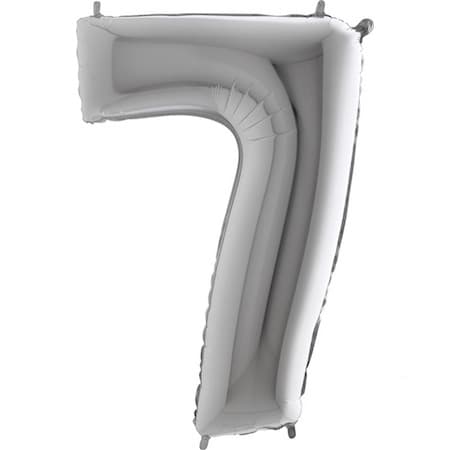 Ballong siffror 0-9 i silver - STORA 102 cm (40")