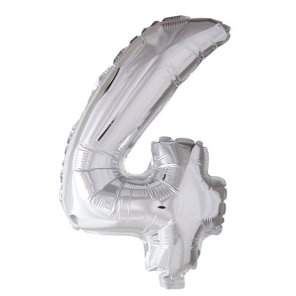 Ballong siffror 0-9 i silver - STORA 102 cm (40")