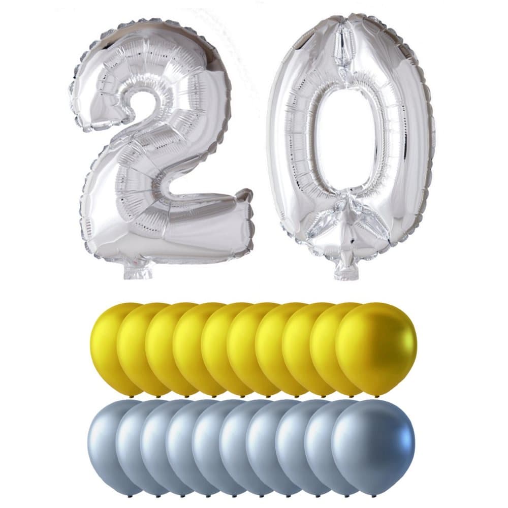 Ballonger födelsedagsmix siffror och runda ballonger