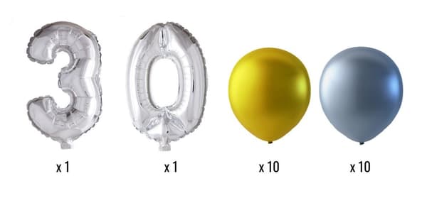 Ilmapallot Syntymäpäivä mix Numeropallosta ja Latex Ilmapallot