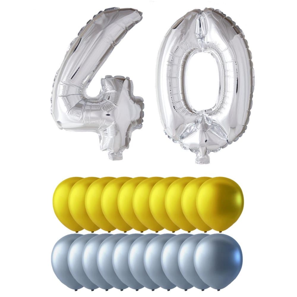 Ballonger födelsedagsmix siffror och runda ballonger