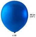 10 stk Blå balloner metallic Latex balloner - 30 cm / 12"