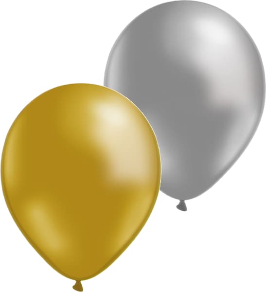 20-Pack Ballonger i Guld & Silver - Latex Festdekoration för Födelsedag, Årsdag & Nyår Premium Partytillbehör multifärg
