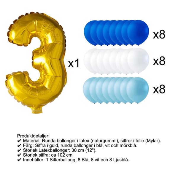 Balloner fødselsdag talballon & latex balloner