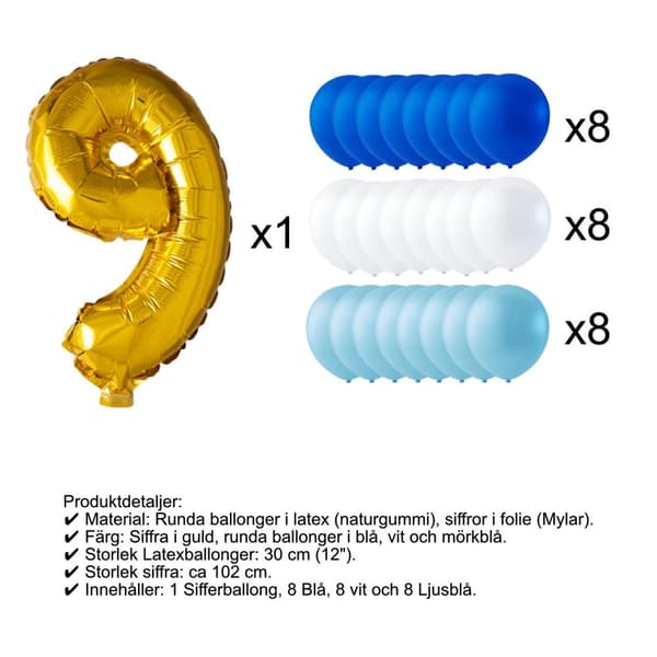 Ilmapallot Syntymäpäivä Numeroilmapallo ja lateksipallot