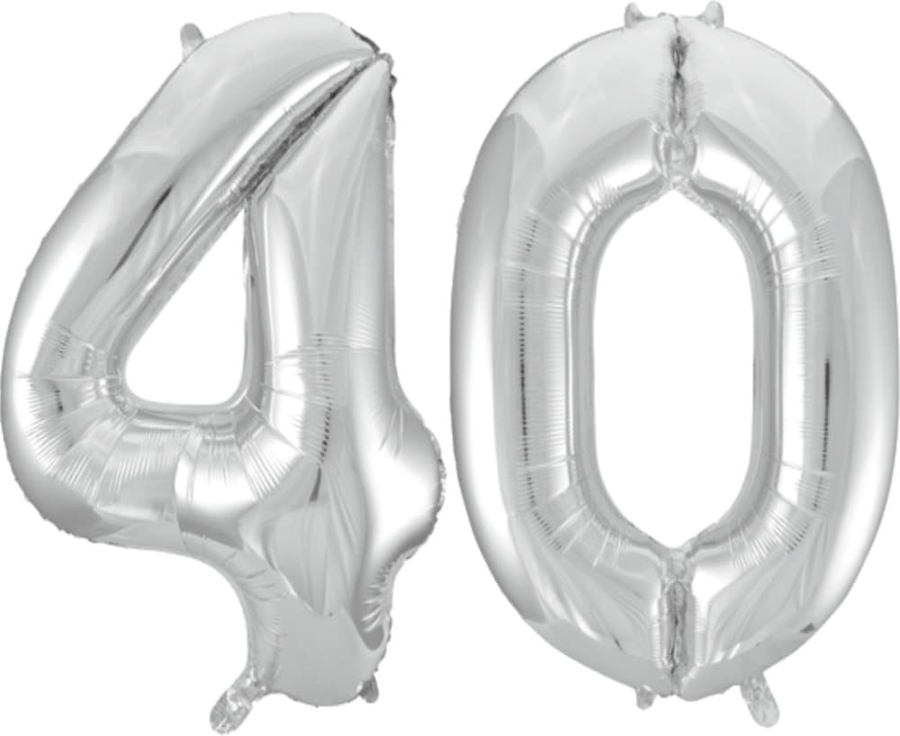 Stora 102 cm (40 ") silverfolieballonger för 16 till 60-årsdagar