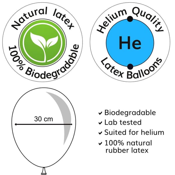 100-pakkaus vaaleanpunainen ja valkoinen lateksi-ilmapallot 30cm - helium & ilmanlaatu juhliin, häihin, syntymäpäiville